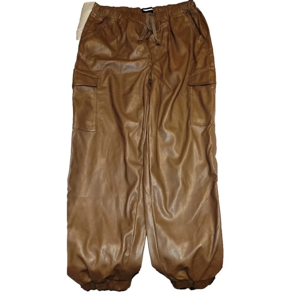 Faux Leather Joggers